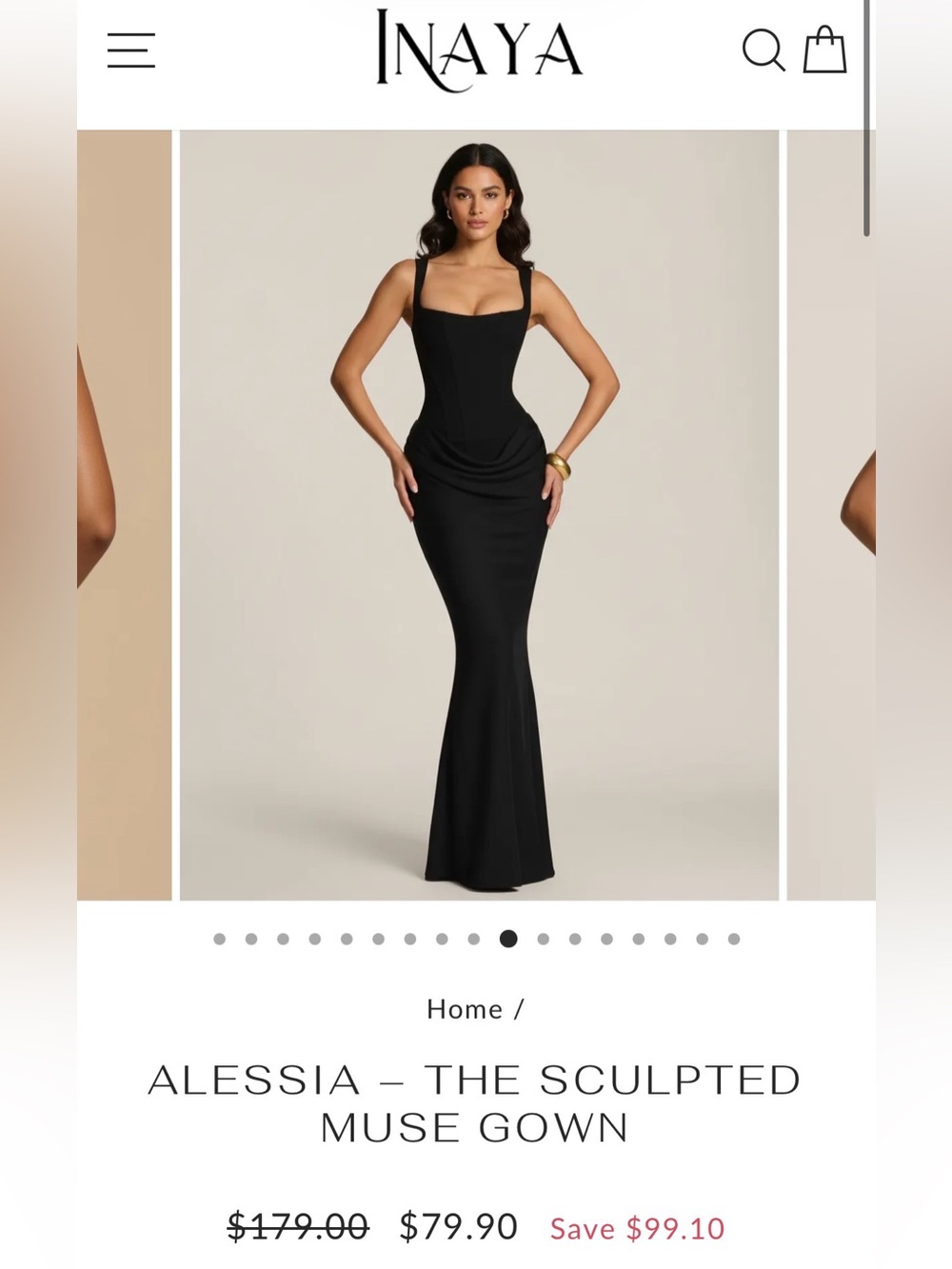NEW NEVER WORN Alessi Sculpted Muse Gown — Black